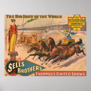  circus Poster van een Romeinse wagenrennen
