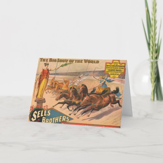 circus Poster van een Romeinse wagenrennen Kaart (Voorkant)