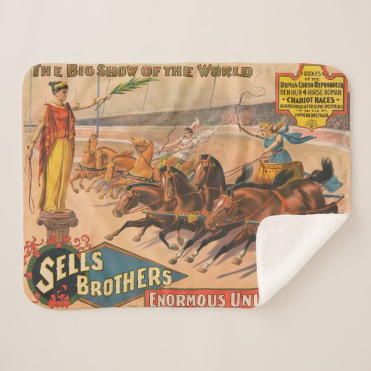  circus Poster van een Romeinse wagenrennen Sherpa Deken (Voorkant (horizontaal))