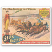  circus Poster van een Romeinse wagenrennen Sticker (Voorkant)