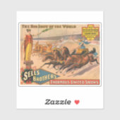  circus Poster van een Romeinse wagenrennen Sticker (Vel)