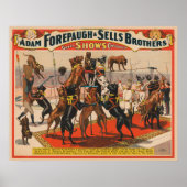Circus Poster van grote Denen met trainer (Voorkant)