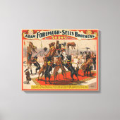 Circus Poster van grote Denen met trainer Canvas Afdruk (Voorkant)