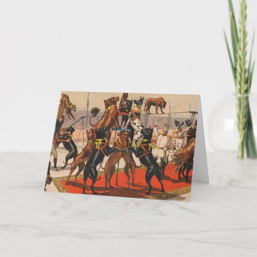 Circus Poster van grote Denen met trainer Kaart (Voorkant)