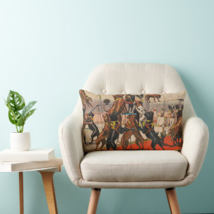 Circus Poster van grote Denen met trainer Kussen