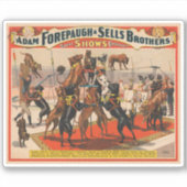 Circus Poster van grote Denen met trainer Sticker (Voorkant)