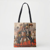 Circus Poster van grote Denen met trainer Tote Bag (Voorkant)