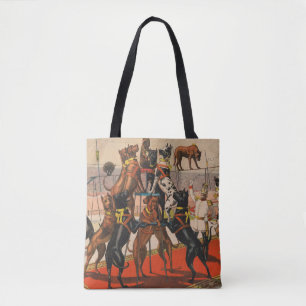 Circus Poster van grote Denen met trainer Tote Bag