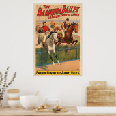 Circus Poster van jockeys op paarden springen een  (Keuken)
