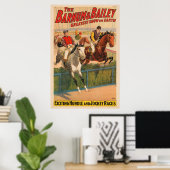 Circus Poster van jockeys op paarden springen een  (Thuiskantoor)