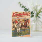 Circus Poster van jockeys op paarden springen een Briefkaart (Staand voorkant)