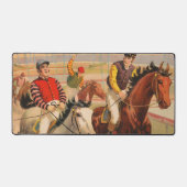 Circus Poster van jockeys op paarden springen een  Bureaumat (Voorkant)