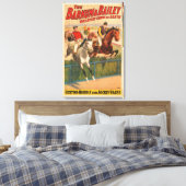 Circus Poster van jockeys op paarden springen een Canvas Afdruk (Insitu (Slaapkamer))