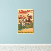 Circus Poster van jockeys op paarden springen een Canvas Afdruk (Insitu (Houten vloer))