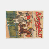 Circus Poster van jockeys op paarden springen een  Fleece Deken (Voorkant (Horizontaal))