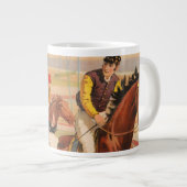 Circus Poster van jockeys op paarden springen een  Grote Koffiekop (Voorkant rechts)