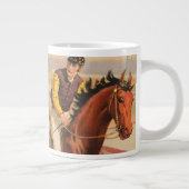 Circus Poster van jockeys op paarden springen een  Grote Koffiekop (Rechts)