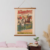 Circus Poster van jockeys op paarden springen een  Hangend Wandkleed (Slaapkamer)