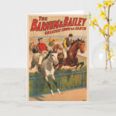 Circus Poster van jockeys op paarden springen een  Kaart (Gele Bloem)