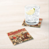 Circus Poster van jockeys op paarden springen een Kartonnen Onderzetters (Insitu)