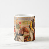 Circus Poster van jockeys op paarden springen een  Koffiemok (Center)