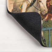 Circus Poster van jockeys op paarden springen een  Muismat (Hoek)