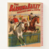 Circus Poster van jockeys op paarden springen een Notitieboek (Achterkant)