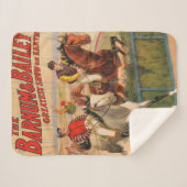 Circus Poster van jockeys op paarden springen een  Sherpa Deken (Voorkant (horizontaal))