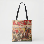 Circus Poster van jockeys op paarden springen een Tote Bag (Voorkant)