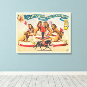 Circus Poster van Julius Seeth met zijn leeuwen Canvas Afdruk (Insitu (Houten vloer))