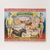  circus Poster van mannetjes ruitertjes & clown Legpuzzel (Horizontaal)