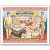  circus Poster van mannetjes ruitertjes & clown Sticker (Voorkant)