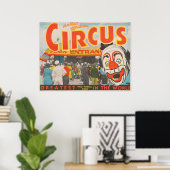 Circus Poster van mensen die de grote top betreden (Thuiskantoor)
