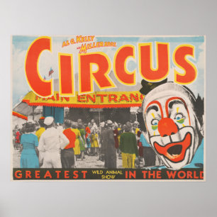 Circus Poster van mensen die de grote top betreden