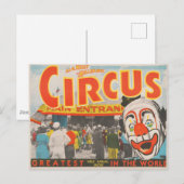 Circus Poster van mensen die de grote top betreden Briefkaart (Voorkant / Achterkant)