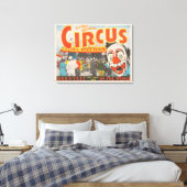 Circus Poster van mensen die de grote top betreden Canvas Afdruk (Insitu (Slaapkamer))