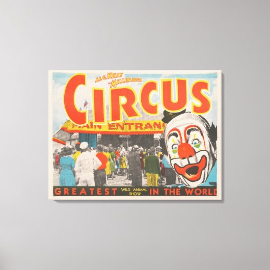 Circus Poster van mensen die de grote top betreden Canvas Afdruk (Voorkant)