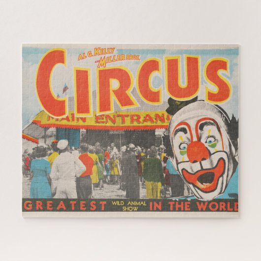 Circus Poster van mensen die de grote top betreden Legpuzzel (Horizontaal)