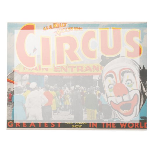 Circus Poster van mensen die de grote top betreden Notitieblok (Voorkant)