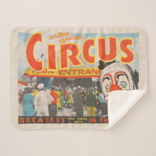 Circus Poster van mensen die de grote top betreden Sherpa Deken