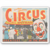 Circus Poster van mensen die de grote top betreden Sticker (Voorkant)