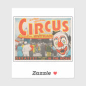 Circus Poster van mensen die de grote top betreden Sticker (Vel)