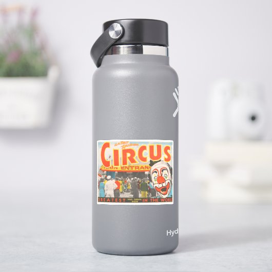 Circus Poster van mensen die de grote top betreden Sticker (HydroFlask)