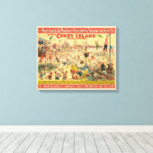 Circus Poster van mensen in kostuums die optreden Canvas Afdruk (Insitu (Houten vloer))