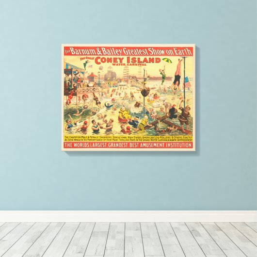 Circus Poster van mensen in kostuums die optreden Canvas Afdruk (Insitu (Houten vloer))