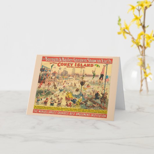 Circus Poster van mensen in kostuums die optreden Kaart (Gele Bloem)