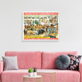 Circus Poster van mensen van verschillende nationa Canvas Afdruk (Insitu (Woonkamer))
