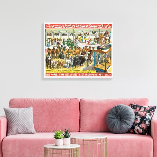 Circus Poster van mensen van verschillende nationa Canvas Afdruk (Insitu (Woonkamer))