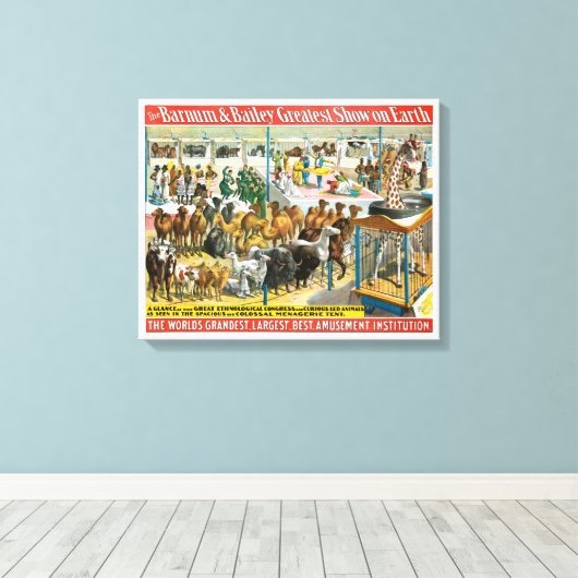 Circus Poster van mensen van verschillende nationa Canvas Afdruk (Insitu (Houten vloer))