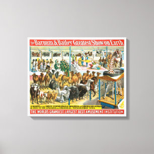 Circus Poster van mensen van verschillende nationa Canvas Afdruk